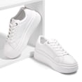 thumbnail image 7 of LUCKY STEP Fashion Chunky Faux Leather Sneakers Low Top Casual Shoes,White,Womens, 7 of 7