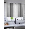 thumbnail image 5 of Sheer Curtains 45 Inch Length 2 Panels Set for Kitchen, Gray Vertical Stripes Semi Sheer Curtains for Windows, Retro Simple Neutral Abstract Lines Voile Window Treatments Rod Pocket Curtain, 5 of 7
