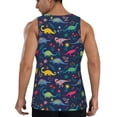 thumbnail image 3 of Easygdp Dinosaur Flowers Men's Tank Top, Sleeveless Muscle T Shirts, Breathable, Quick-Dry, Loose for Gym, Running, Fitness - Medium, 3 of 9