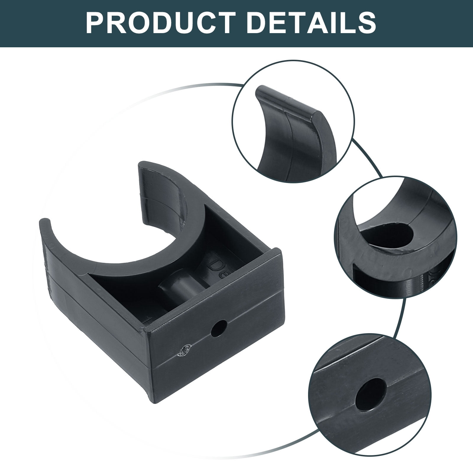 16Pack Water Pipe Clamps Clips, U-Shaped Holder Buckles for 32mm OD, Black