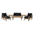 thumbnail image 2 of Modway Marina 8 Piece Outdoor Patio Teak Set in Natural Navy, 2 of 9