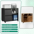 thumbnail image 3 of Fesbos File Cabinet with Lock, Metal Rolling  Storage Cabinet for Home Office Organization,2 Drawer Lateral Filing Cabinet with Hooks for Letter/Legal/A4 Size, 3 of 8