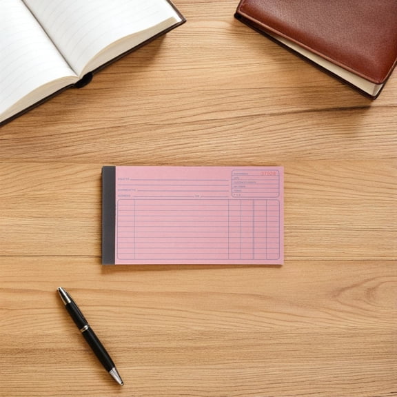Uonlytech 50-Sheet Tearable Invoice Receipt Book with Standardized Entry Fields for Business and Office Use
