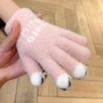 thumbnail image 6 of AuroraX Wool Cute Convertible Knit Fingerless Gloves Warm Soft Winter Gloves Blend Open Finger Stylish Glove for Women, 6 of 6