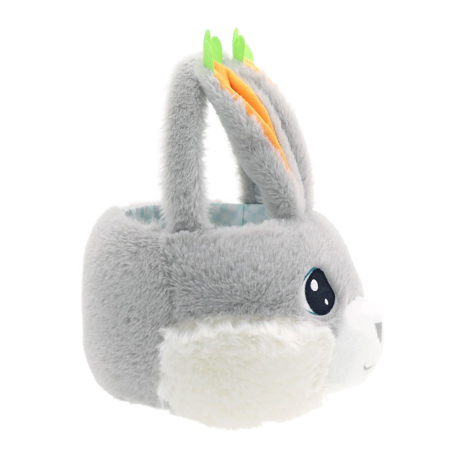 Way To Celebrate Chubby Cheek Plush Basket, Grey