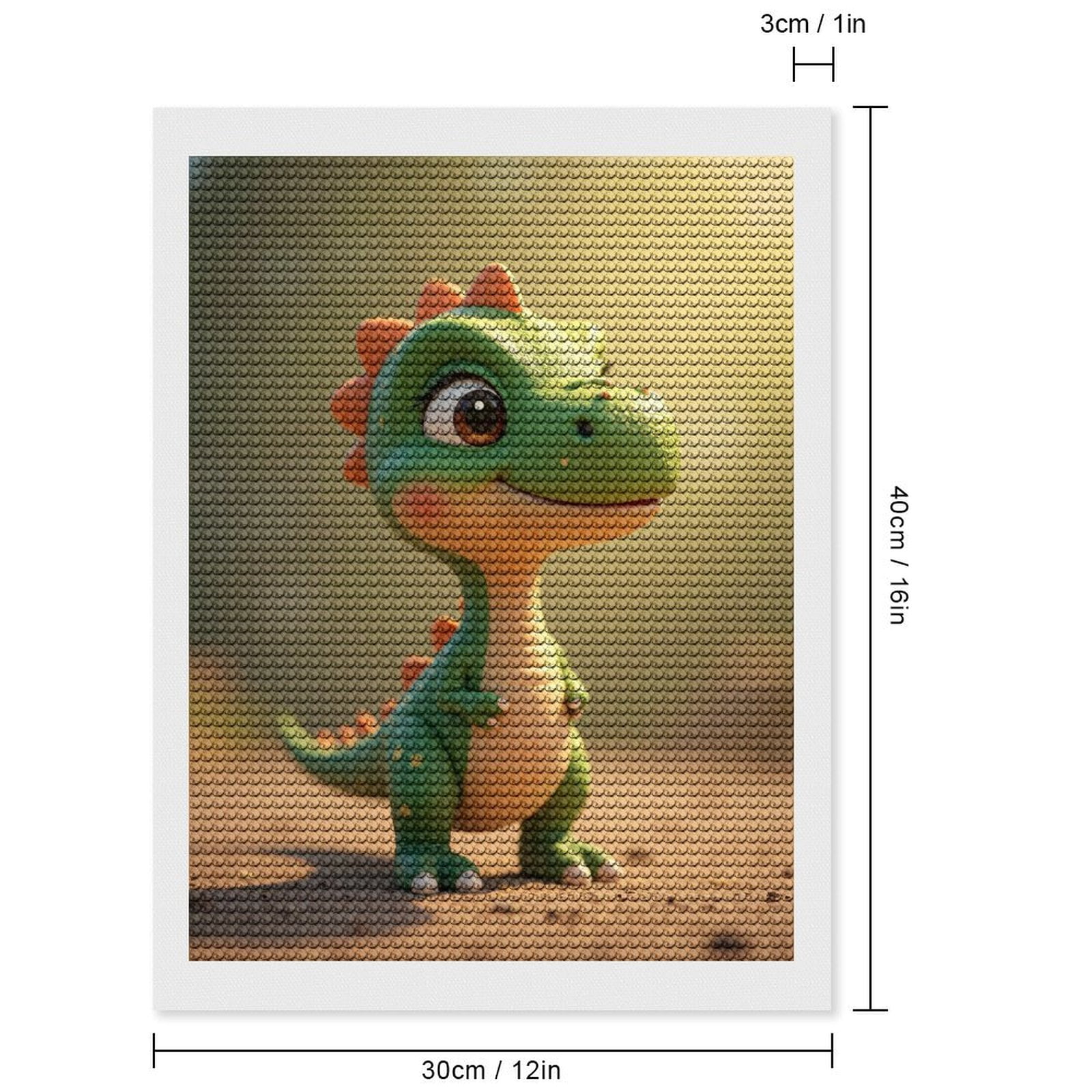 Diamond Art Kits for Adults, Cute Cartoon Dinosaur Sunset Scene 5D Diamond Painting Kits for Adults Beginners, DIY Full Drill Diamond Painting, Gem Art and Crafts 12x16