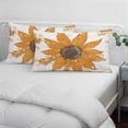 thumbnail image 4 of Orange Sunflower Pillow Covers 16"x24", Spring Summer Botanical Flowers Soft Brushed Microfiber Breathable Throw Pillow Covers, Decorative Pillowcase with Zipper for Couch Sofa Bedroom Living Room, 4 of 9