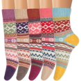 thumbnail image 1 of Calcetines de invierno 5 pares de calcetines de lana vintage para mujer, calcetines cómodos cálidos de punto grueso Adepaton CJWUS-1345, 1 of 7