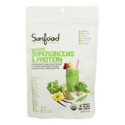 Sunfood Superfoods Super Greens Organic Superfood & Protein Powder with Probiotic Enzymes, 8 oz
