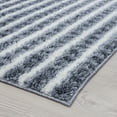 thumbnail image 5 of Shag 5x8 Area Rug Thick (5'3'' x 7'3'') Stripe Cream, Dark Gray Living Room Easy to Clean, 5 of 9