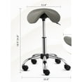 thumbnail image 2 of BOBOKY Saddle Stool Rolling Chair, Ergonomic Saddle Chair with Swivel Wheels, Adjustable Hydraulic Stylist Cutting Stool for Salon Tattoo Massage Office Medical,Grey, 2 of 8