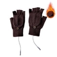 thumbnail image 2 of Otqutp Winter Ladies Outdoor Mittens Winter USB Warm Gloves Hand Warming Hiking Driving Running Riding Heart Of Hand Back Of Hand Reversible USB Heated Gloves(Coffee,One Size), 2 of 9