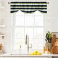 thumbnail image 4 of Green and Tie Up Valances Curtain, Adjustable Kitchen Navy Blue Stripe Abstract Geometric Stripes Valances for Windows Decor, Rod Pocket Short Curtains Set for Bedroom/Bathroom, 42"x18", 4 of 9