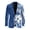 Blue Hibiscus, variant on Polyester Blazer for Business Prom, One Button Slim Fit Men's Blazer, Golden Koi Fish with Wave Pattern