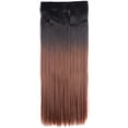thumbnail image 2 of SAYFUT 26" Straight 3/4 Full Head Synthetic Hair Extensions Clip in Hairpieces 5 Clips 125g Brown To Auburn, 2 of 5