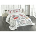 thumbnail image 3 of Ambesonne Hipster Quilted Bedspread Set 3 Pcs, London Double Decker Bus, King Size, Multicolor, 3 of 5