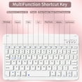 thumbnail image 4 of Kenke iPad (A16) 11th Generation 11 inch 2025 Keyboard Case,for iPad 10th Generation 10.9 inch 2022 with Pencil Holder,Soft TPU Back Stand Cover, Bluetooth Detachable Wireless Keyboard, Pink, 4 of 11