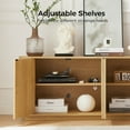 thumbnail image 5 of 64" Sideboard Buffet Cabinet with Storage, Wooden Fluted Storage Cabinet Sideboard with Adjustable Shelves Pressed Spring for Kitchen Living Room, 5 of 6