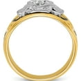 thumbnail image 2 of 14K Two-Tone Ibgoodman Men's Polished And Textured With Black White Enameled Diamond 32Nd Degree Scottish Rite Masonic Ringsize 10 (Width 13.8) - Jbsp, 2 of 5