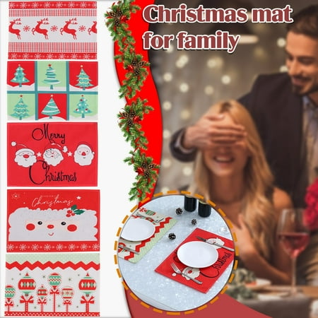 

WNG Christmas Placemat Family Table Atmosphere Arrangement Supplies Decorations