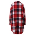 thumbnail image 5 of VXARARL Long Flannel Jacket Women Hooded Plaid Coat Oversized Button Down Shacket 2025 Fall Winter Casual Warm Trench Coats Red M, 5 of 7