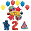 Cookie Monster Sesame Street Elmo 2nd Happy Birthday Party Supplies and Balloon Bouquet Decorations