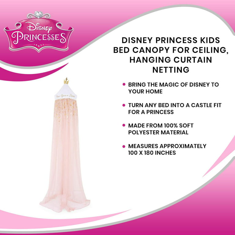 Disney Princess Voile Curtain for Children's Room, 140x245cm -  LaTuaPreferita