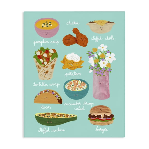 Stupell Industries Cottage Gourmet Lunch Food Collection Canvas Art, 16 x 20, by Metka Hiti