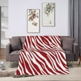 thumbnail image 6 of DouZhe Ultra-Soft Micro Fleece Lightweight Flannel Bed Blanket, Red Zebra Texture Print Cozy Warm Throw Blankets, 80"x60", 6 of 7