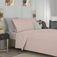 thumbnail image 3 of Color Sense Brushed Percale Cotton Blend - 4 Piece Bed Sheet Set - Cool & Crisp, Wrinkle Resistant - Full Blush, 3 of 8