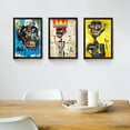 thumbnail image 3 of Framed Basquiat Wall Art, Jean Michel Basquiat Colorful Graffiti Canvas Basquiat Poster for Living Room Bedroom Office Set of 3 16x24in, 3 of 6
