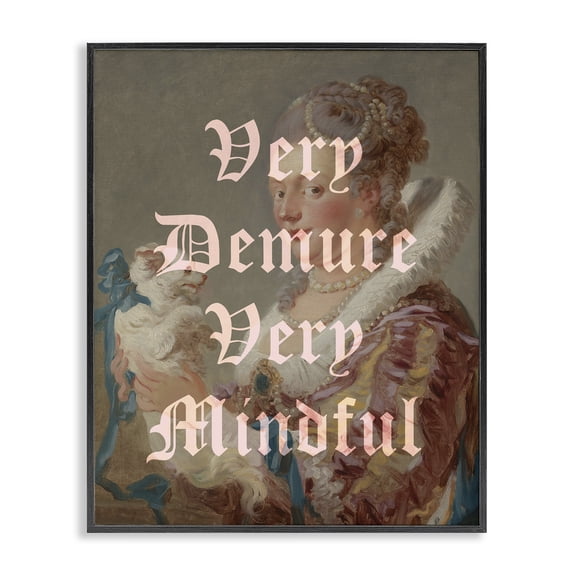 Stupell Industries Victorian Demure & Mindful Classic Black Framed Giclee Art, 11 x 14, by Lil' Rue