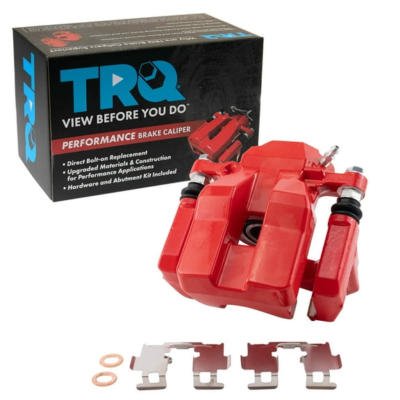 TRQ Rear Right Brake Caliper w/Bracket Performance Red Passenger Side Compatible with 2006-2011 Toyota RAV4