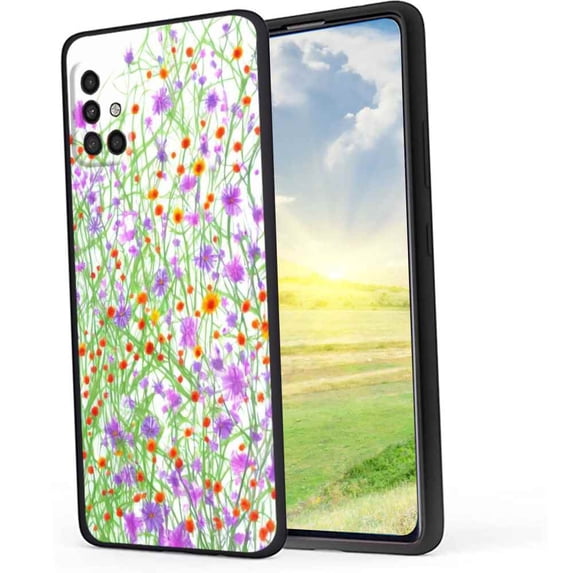 Compatible with Samsung Galaxy A51 4G Phone Case, Wildflowers13-4-3 Case Men Women, Flexible Silicone Shockproof Case for Samsung Galaxy A51 4G