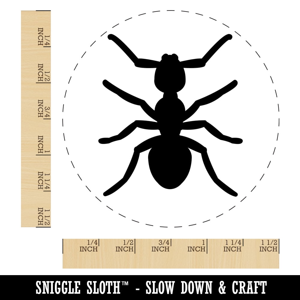 Ant Bug Self-Inking Rubber Stamp Ink Stamper - Blue Ink - Large 1-1/2 Inch