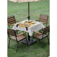 thumbnail image 4 of Outdoor Tablecloths with Umbrella Hole & Zipper, Yellow Gnomes 60x60 Inch Square Tablecloths, Cartoon Cute Honey Daisy Flowers Bees Waterproof Table Cloth, Patio/Pool/Picnic Table Covers, 4 of 8