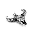 thumbnail image 3 of Bull Skull Necklace Silver Stainless Steel Buffalo Head Pendant, 3 of 6