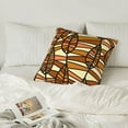 thumbnail image 6 of LNWH Decorative Pillow Covers, Autumn Brown Abstract Mosaic Square Sofa Decorative Knit Pillow Case, 22"x22", 6 of 8