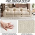 thumbnail image 6 of 102in Sectional Sofa for Living Room, Convertible Cloud Sofa Bed Sleeper, No Assembly Needed, Beige, 6 of 8