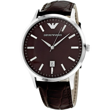 Emporio Armani Men's Classic AR2413 Brown Leather Quartz Watch