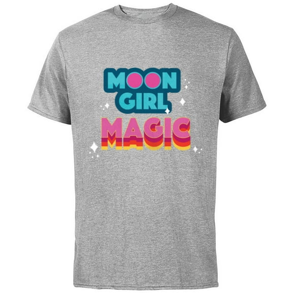 Marvel Moon Girl and Devil Dinosaur Moon Girl Magic Logo - Short Sleeve Cotton T-Shirt for Adults - Customized-Athletic Heather