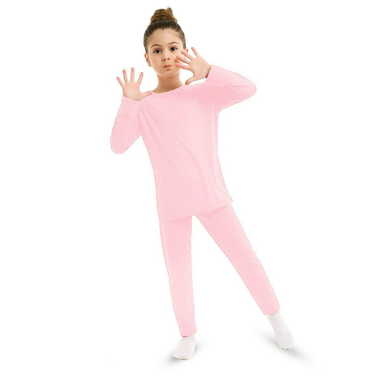 Elowel Thermal Underwear Set for Girls Kids Thermals Base Layer XS Light  Pink