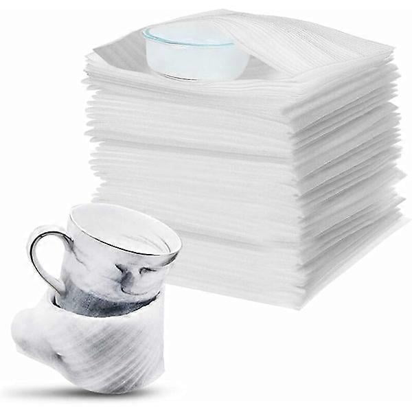 50 pcs Bubble Wrap Sheets for Moving Boxes Plates, Dishes, Glass Packaging (20x25cm)