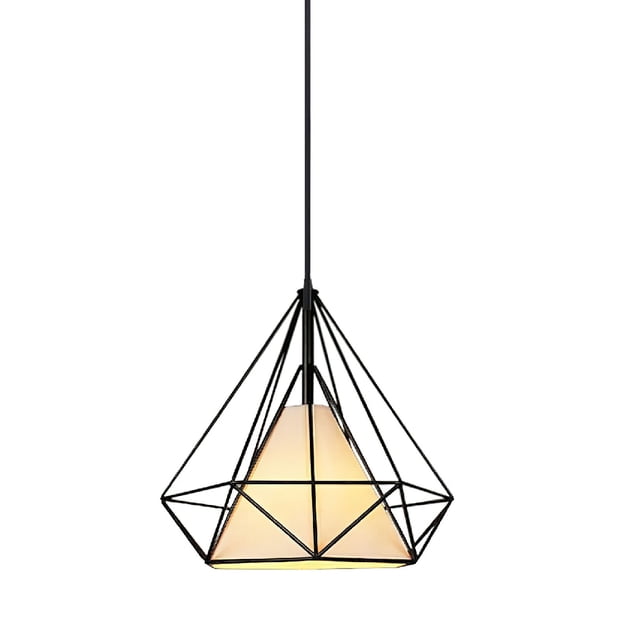 Lampara de techo colgante tipo diamante jaula de metal ilios innova 1 luz