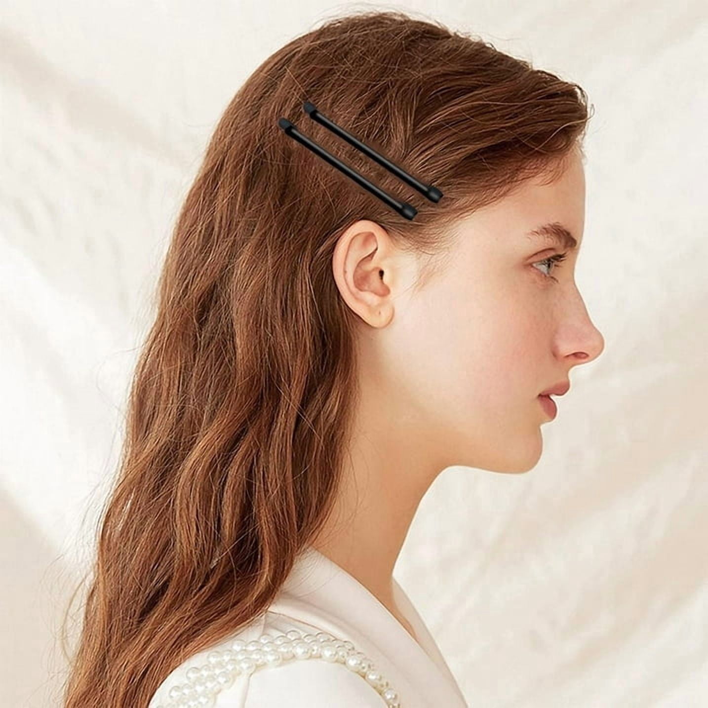 50Pcs Black Jumbo Bobby Pins Glossy Metal Hair Clips Hair Pin Bobby-pins Hairpins Hair Accessories for Women Thick Long Updo Hair Style
