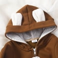 thumbnail image 4 of PEASKJP Fall Winter Newborn Boy Clothes Baby Bodysuit Boy Girl Clothes Soft Newborn Infant Outfit Long Sleeve Romper Brown,9-12 Months, 4 of 9