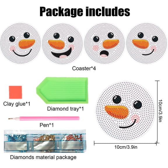 4pcs DIY Diamond Painting Coaster Kit with Whimsical Animal Designs and Stand, Perfect for Home Decor and Gift Giving