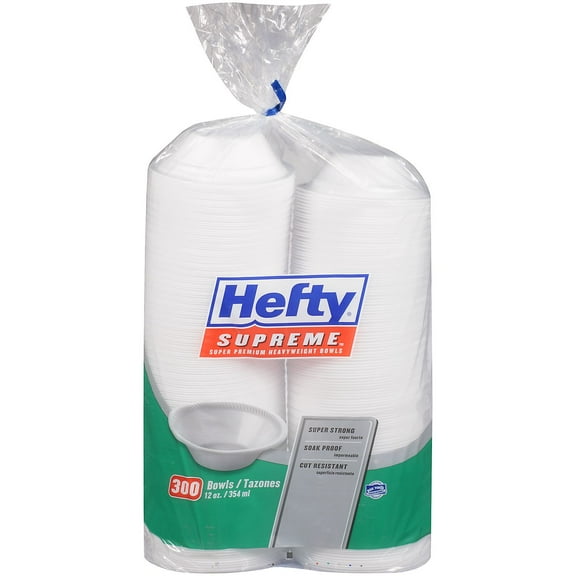 Hefty Supreme Foam Bowls Heavyweight, 12 oz. (300 ct.)