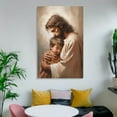 thumbnail image 6 of Jesus Christ Wall Art Jesus Hug Boy Poster, Savior Bible Canvas Print Posters Art Print Wall Photo Paint Poster Hanging Picture Family Bedroom Decor Gift 12x18inch(30x45cm), 6 of 6