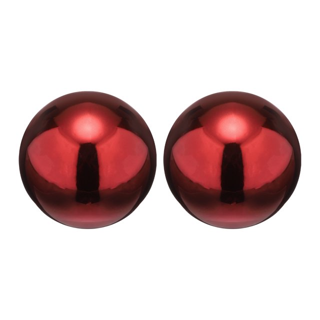 2 Packs Gazing Globe Decor Ball, 1.65 Inch 42mm Polished Hollow Ball, Ruby Red
